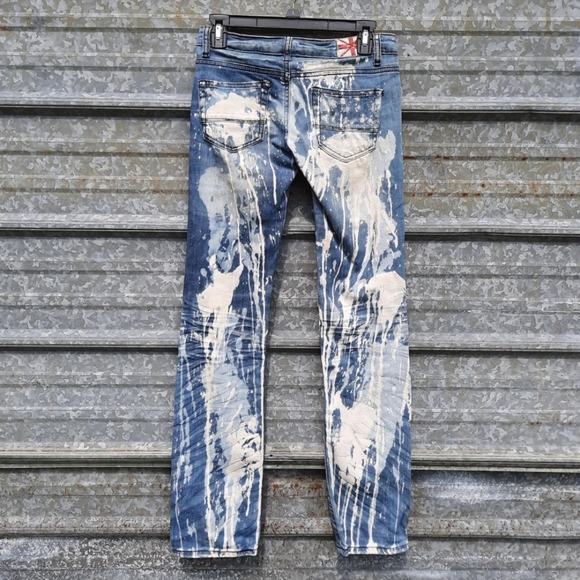 Distressed Machine Splatter Painted Jeans - Picture 6 of 16
